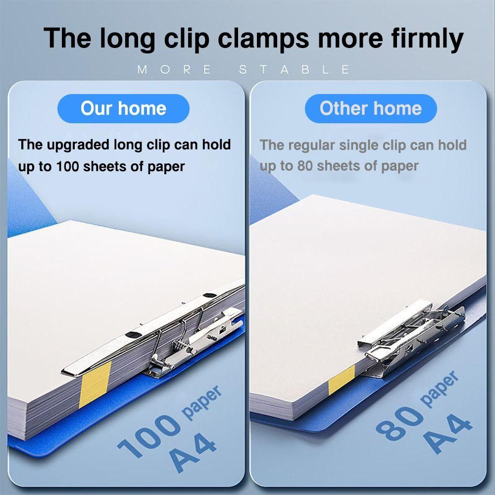 PP A4 File Folder Long Double Clips Archives Binder Creative Document Bag School Office
