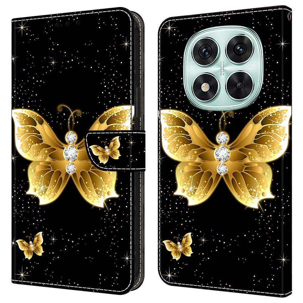 Для Xiaomi Redmi Note 14 Pro 5G/Poco X7 5G Кожаный чехол с печатью узора Кошелек Подставка Флип-чехол для телефона