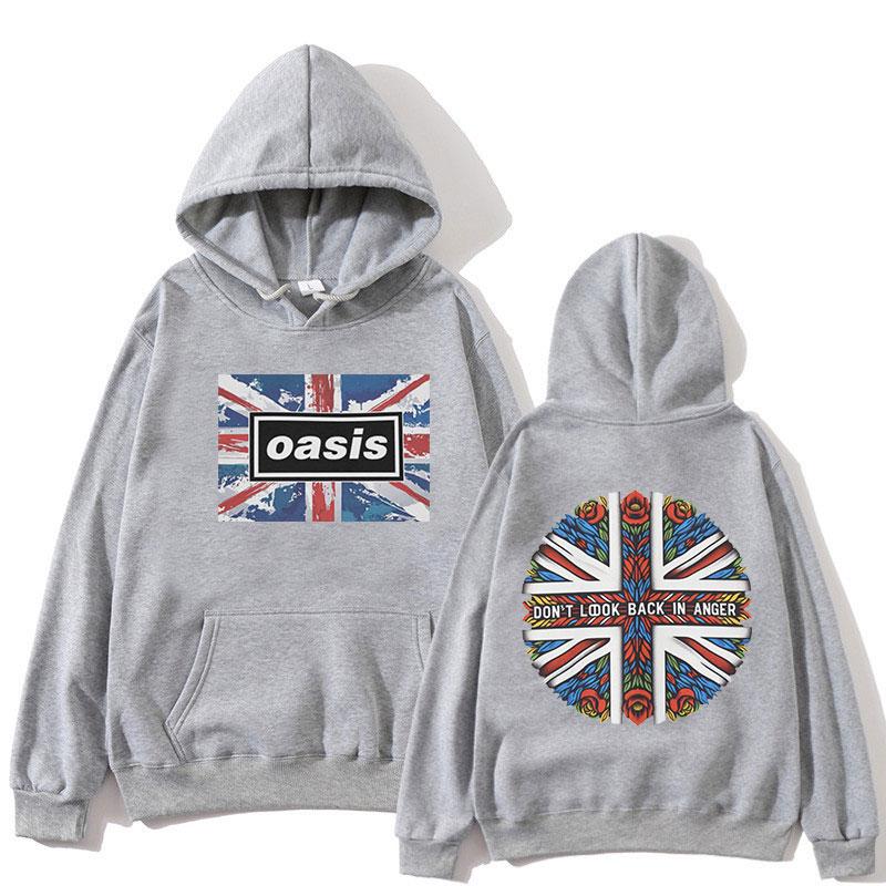 O-Osis Graphic Hoodies British Rock Band Vintage Hooded Sweatshirts Men's Women Hip Hop Fashion Long Sleeves Popular Pullover