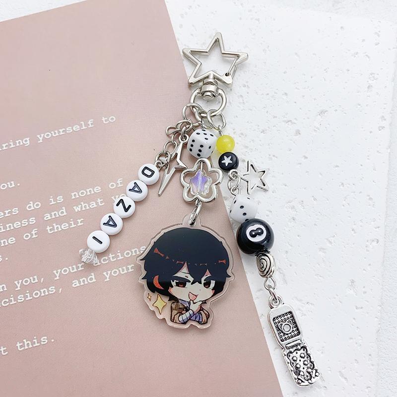 Аниме Брелок Bungo Stray Dogs Мультяшный персонаж Дадзай Осаму и Чуя Брелок Подвеска Украшение для рюкзака Косплей Подарки
