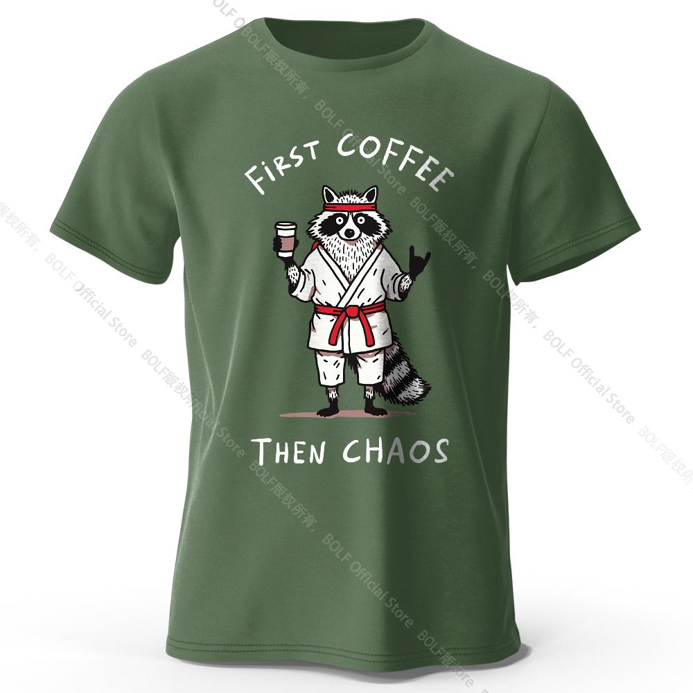 Мужская футболка с принтом "First Coffee" 100% хлопок Оверсайз Утренние графические футболки для женщин Летние топы Кафе Уличная одежда