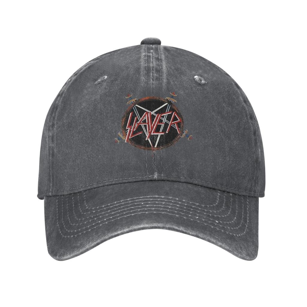 Slayers Logo Denim Fabric Baseball Caps Snapback Baseball Hats Breathable Casquette Outdoor for Men's And Women's