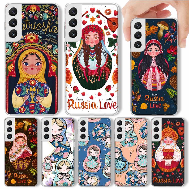 Russian Nesting Doll Cartoon Phone Case For Samsung Galaxy S25 S24 S23 Ultra S22 Plus S21 S20 FE S10 + S25Ultra S24U Soft Cover