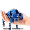 Siamese Kitten 3D Printed Cat Multi-joint 3D Hairless Cat Doll Home Room Mini Cat Figure  Kids Gift