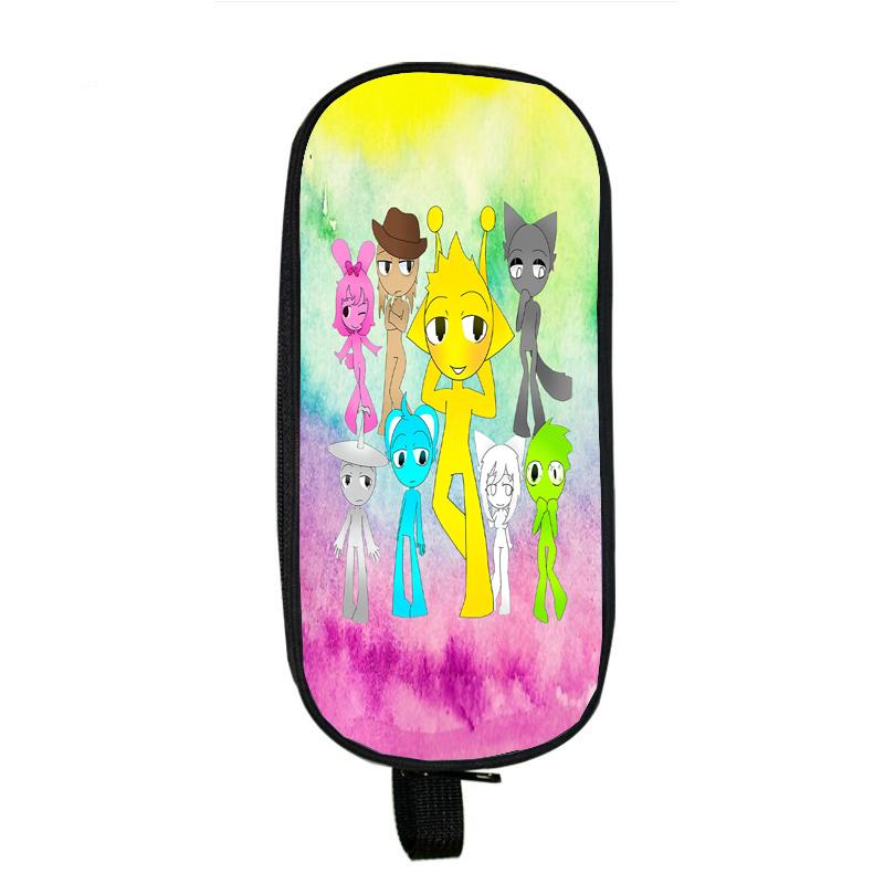 Пенал Sprunki Incredibox для студентов, двухслойный пенал для школьных принадлежностей с игрой в жанре ужасов, канцелярские принадлежности для детей, коробка для ручек