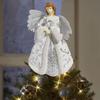 Christmas Tree Topper with Light Lighting 2D Acrylic Angel Figurine Xmas Treetop Decor Festival Party Christmas Tree Ornament