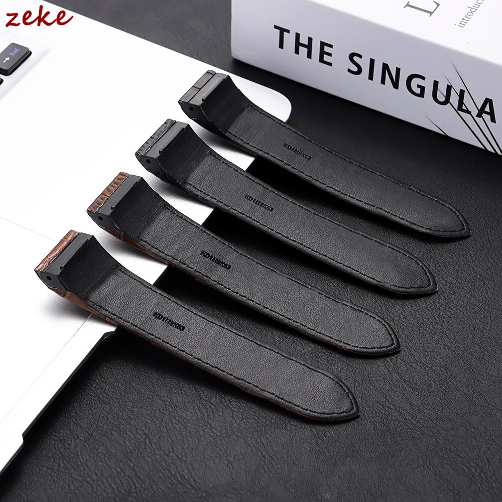 Genuine Calfskin Leather Watch Straps Slub Pattern 20mm 23mm Watch Band for Cartier Santos for Men Women Folding Buckle Bracelet