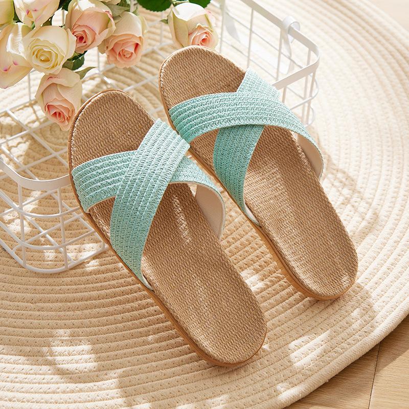Retro Fashion Women's Flat Linen Slippers