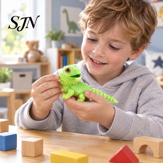 Гибкая фигурка рептилии, 3D-печатная фигурка бородатой агамы, реалистичная ящерица-игрушка-антистресс с подвижными шарнирными соединениями, артикулированная модель для стола