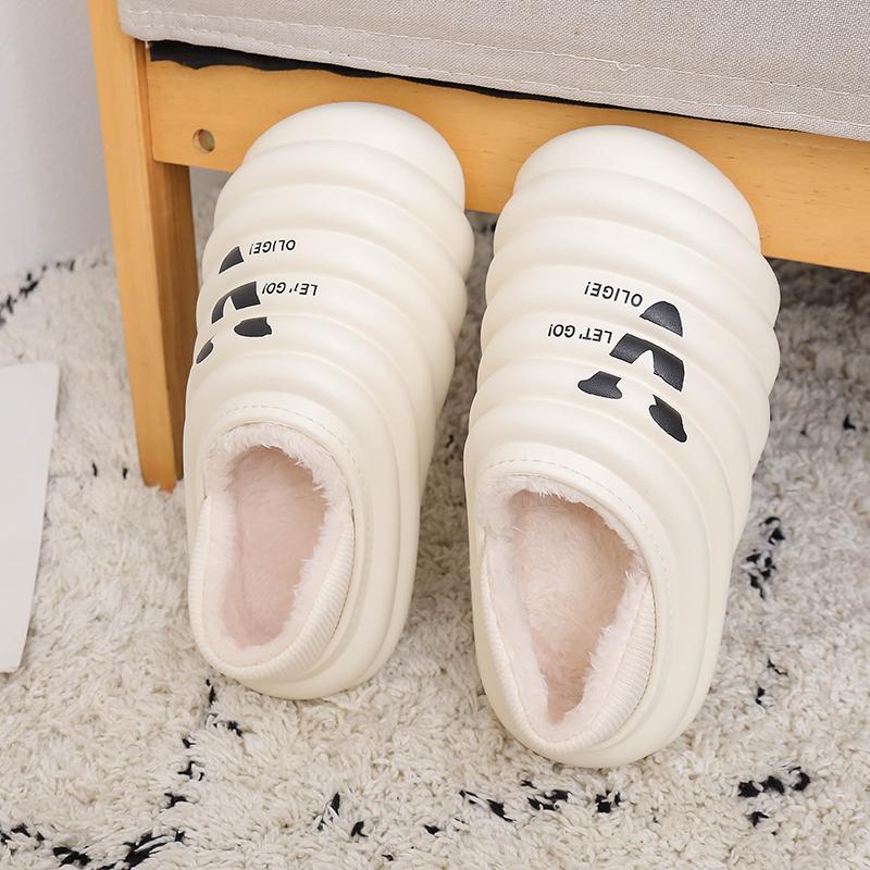 Модные домашние тапочки, мужская зимняя обувь, Эва, удобная толстая подошва, сохраняющая тепло, с круглым носком, новые модные универсальные тапочки из бархата