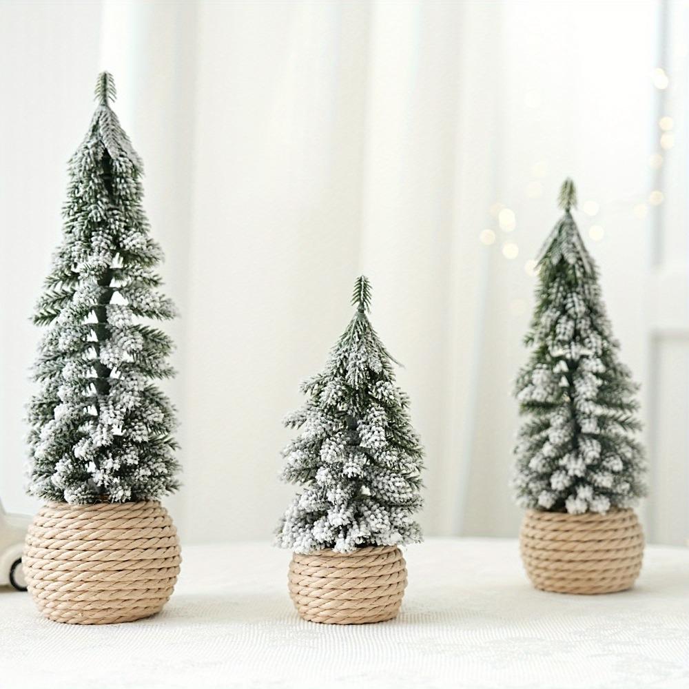 Mini Christmas Tree Artificial Small Snow Pine Xmas Tree Decorations New Year Party Ornaments Gifts Home Table Decor