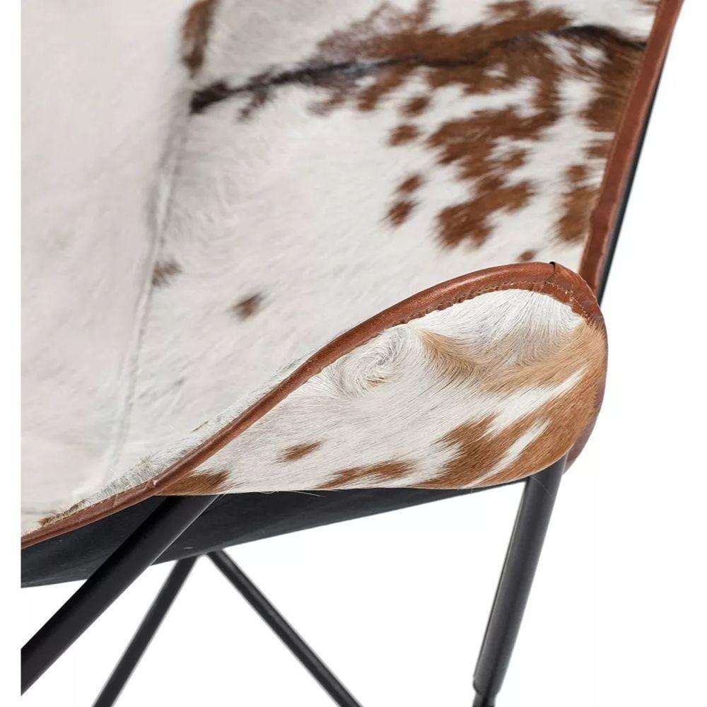 Винтажное кресло-бабочка из коровьей кожи, кресло-мешок с подлокотниками, складное