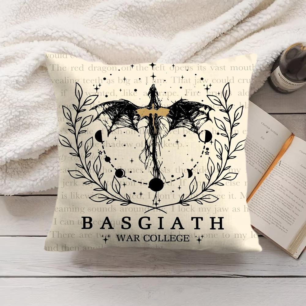 Fourth WWing Dragon Cushion Cover Silky Short Plush Invisible Zipper Dustproof Sofa Pillow Case for Home Decor