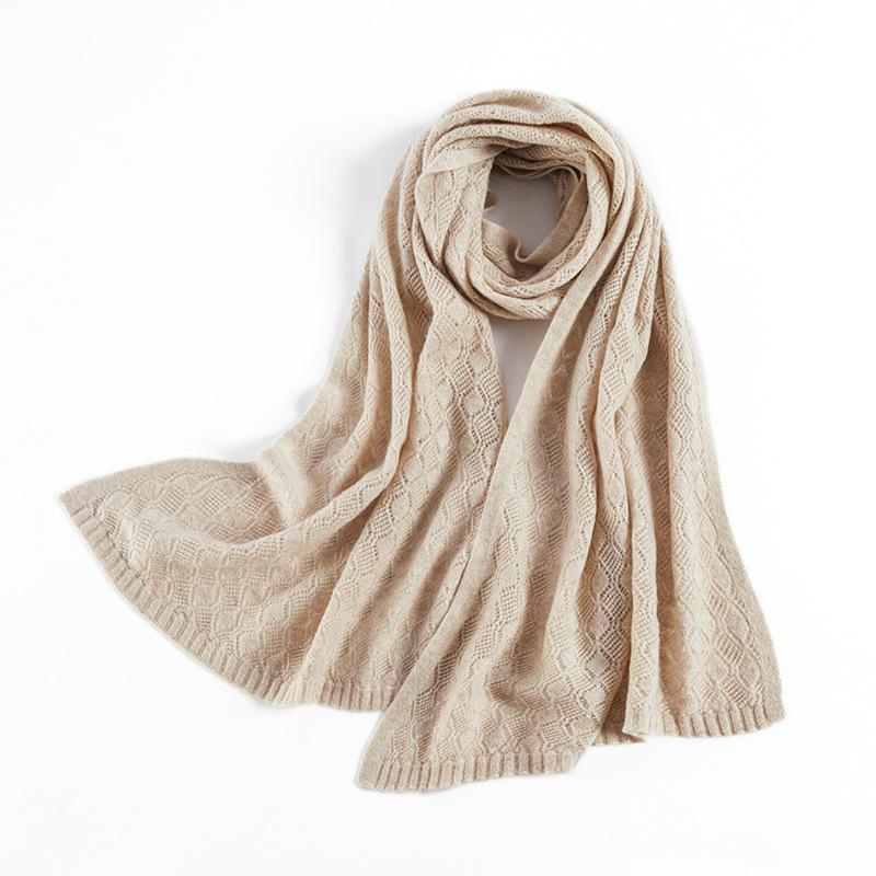 2025 New 100% Cashmere Scarf Spring and Summer Air Conditioner Shawl with Women's Solid Color Versatile
