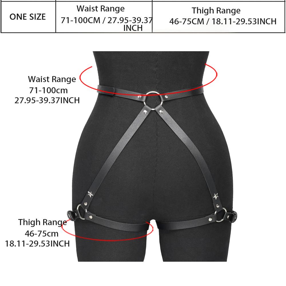 Женские модные ремни для ног, ремень из искусственной кожи с шипами, декоративный ремень, регулируемый нагрудный ремень, ремень для бедра, ремень для секса