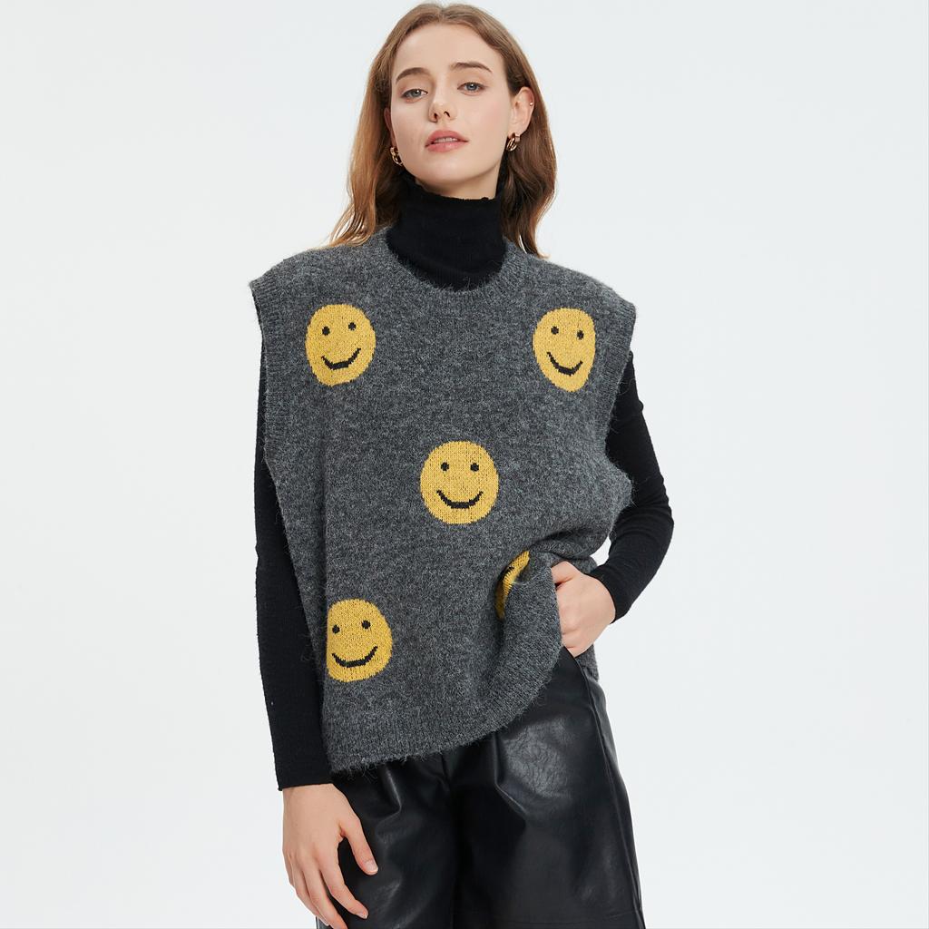 Dimanaf 2025 Winter Plus Size Autumn Women Sleeveless Vest Sweaters Knitting Fashion Oversize Casual Style Loose Sweater