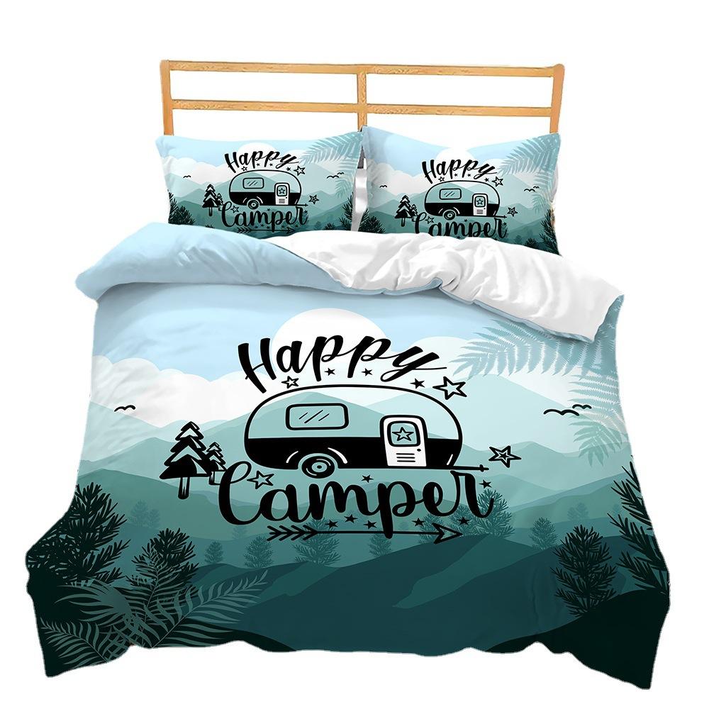 Kit Scenic Rv Travel 3D Digital Printing Three-Piece Four-Piece Set