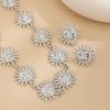 Light Luxury Style Sunflower Splicing Alloy Collarbone Chain Personalised Exaggerated Necklace Set Fashion Commuter Retro Travel Women's Necklace