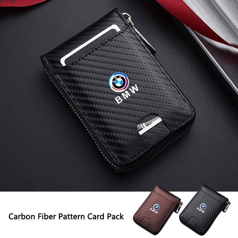 QNLT6 Автомобильные наклейки Держатель для кредитных карт из углеродного волокна Мужской кошелек Хранение Кошелек Инструменты Для BMW 50-го X1 X3 E30 E90 M3 F30 F20 F10 E46 E60