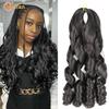 18-дюймовые синтетические свободные волнистые плетения волос, большие волны, вязанные крючком волосы, предварительно растянутые французские кудри, омбре, косы для женщин