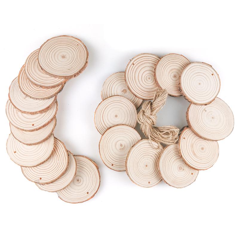 Hand-Painted Pine Wood Slices for DIY Crafts and Decoration