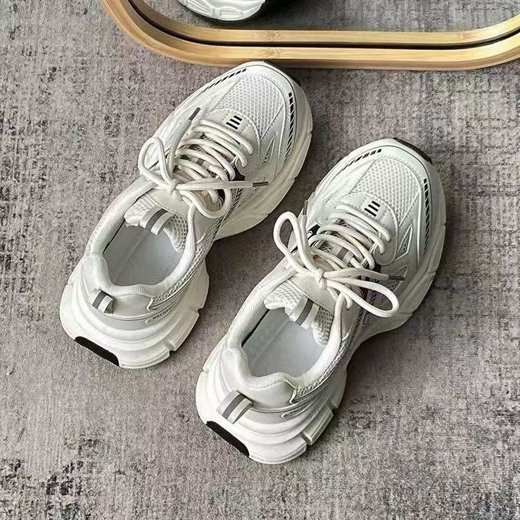 Летние новинки Модные повседневные туфли на платформе Silver Dad Shoes Увеличенные кроссовки Женская обувь Кроссовки