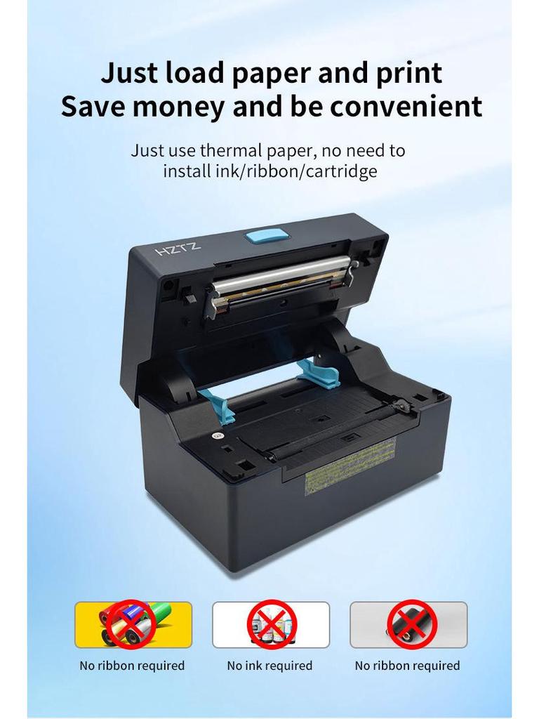 HZ-9220 High-Speed Thermal Label Printer with USB, Bluetooth & WiFi for Barcode and Shipping Labels