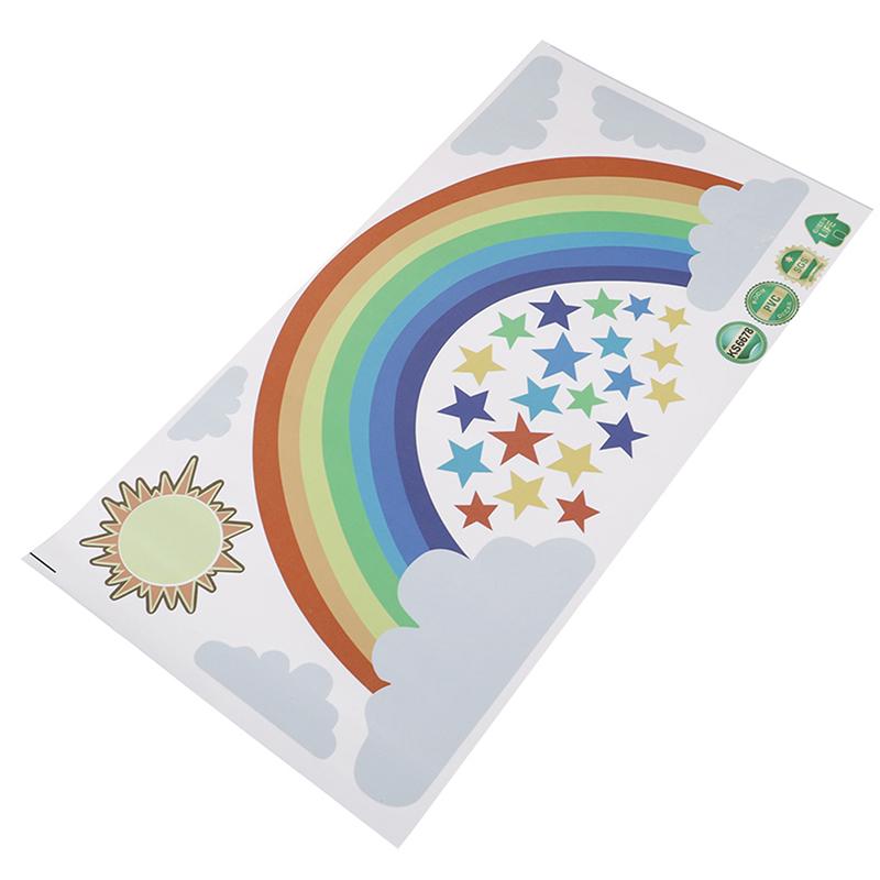 Радужные звезды Наклейка на стену Детская спальня Оконные наклейки Виниловые художественные фрески Съемные