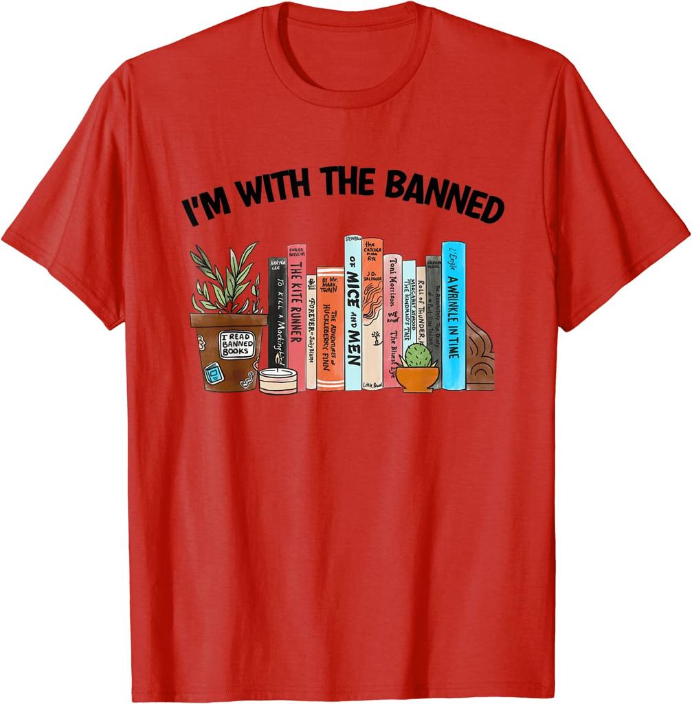 I'm with The Banned Books I Read Banned Books Lovers T-Shirt Avid Reader Clothes Librarian Graphic Tee Tops Life Style Gifts