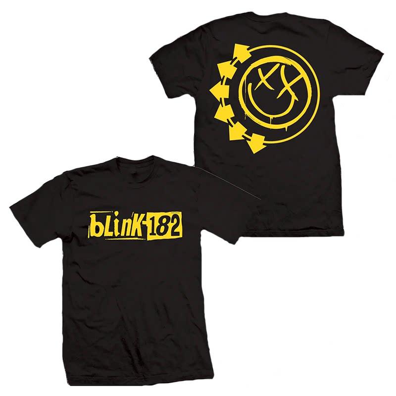 Новая футболка Blink 182 - Улыбающийся панк-кролик Кролик-граффити Иллюстрация - Американский ретро Уличная одежда Винтаж Уличная одежда