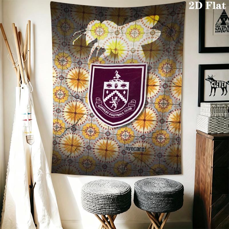 Burnley Fc Wall Tapestry Aesthetic Wall Hanging Printed Fabric Blanket Decorative Tapestries for Bedroom Living Room Home Decor
