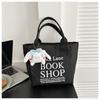 Простая мини-сумка-ведро с ручкой снаружи, большая вместимость, холщовая сумка