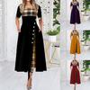 New Women's Elegant Round Neck Short Sleeve Long Dress