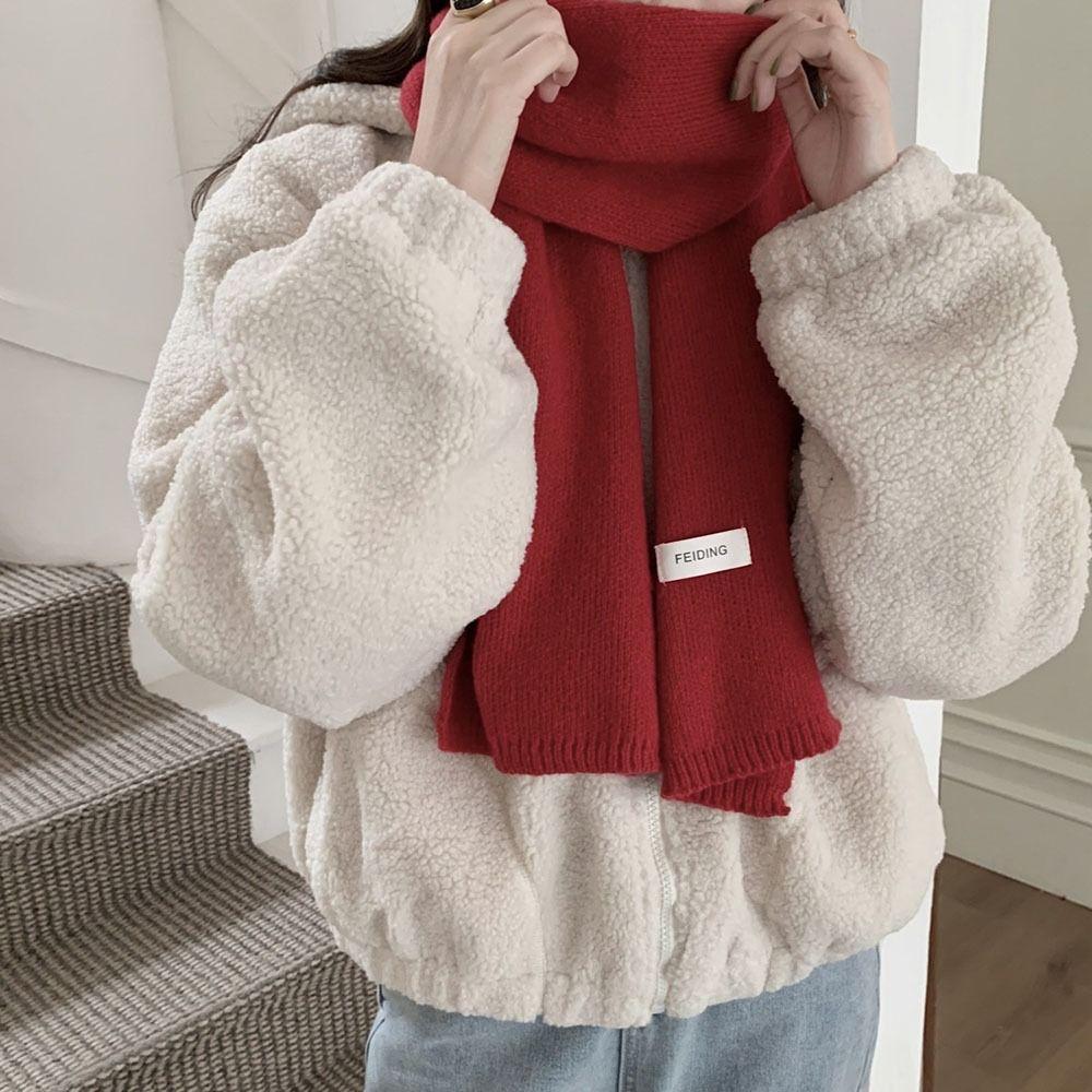 Solid Color Cross Scarf Thicken Neckerchief Neckerchief Wrap Neck Warmer Women