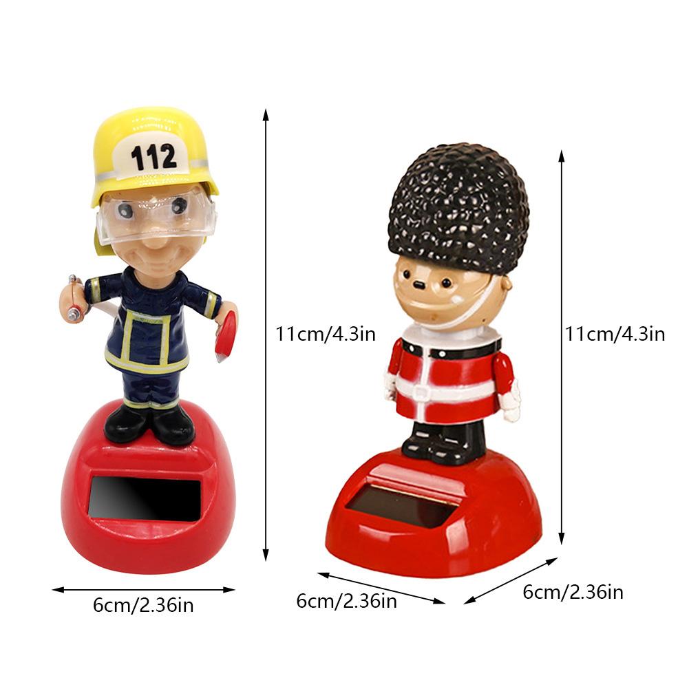 1 шт., солнечная батарея, пожарный солдат, трясущаяся кукла, украшение для автомобиля, мультяшная танцующая анимированная кукла, украшение для приборной панели, автомобильные аксессуары