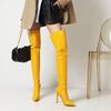8.Autumn and Winter New Women's High Heel Boots Sexy Pointed Thin High Heel Over Knee Boots Versatile Solid Color Large Women's Shoes