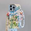Невидимый держатель объектива Чехол для телефона для iPhone 15 Pro Max 11 12 13 Pro Max 15Plus 12pro 14pro Модный красочный узор с цветами и бабочками Задняя крышка