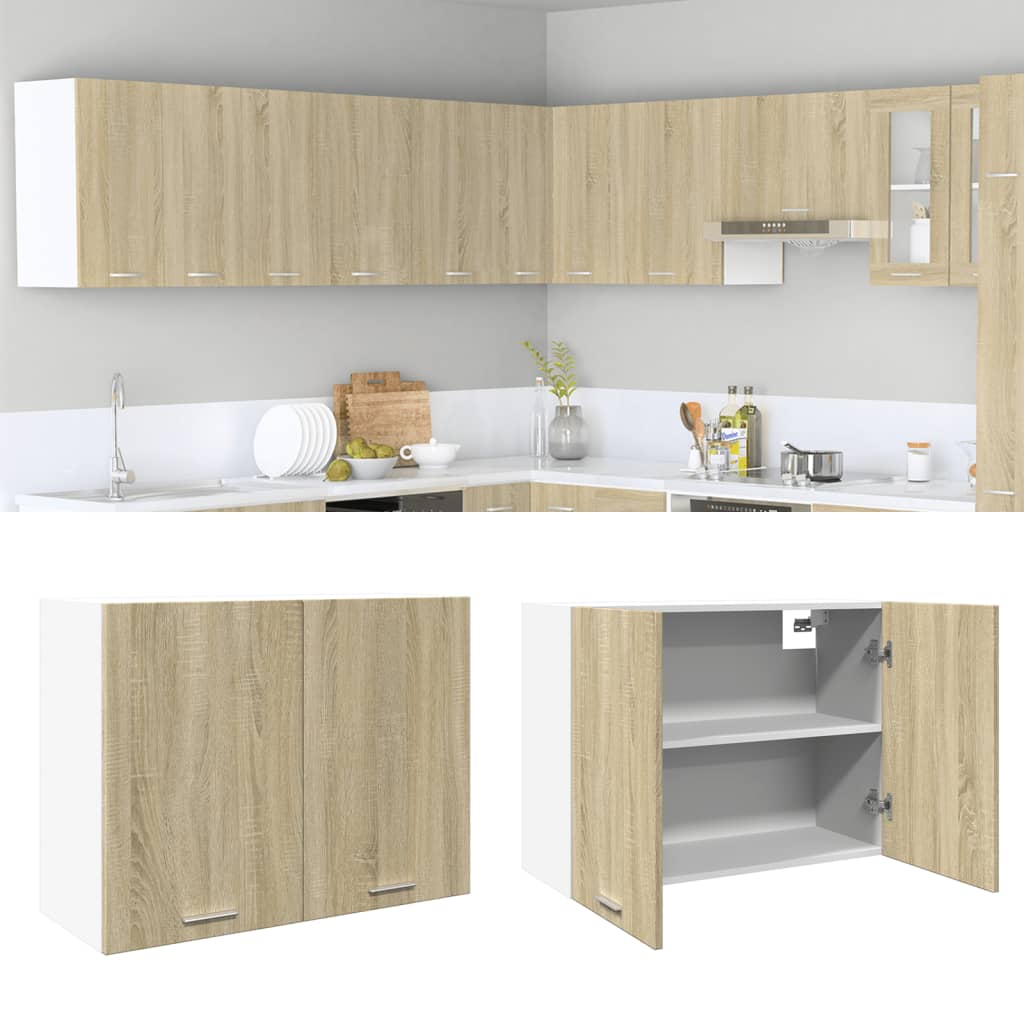 vidaXL Hängeschrank Lyon Sonoma-Eiche 80x31x60 cm Holzwerkstoff