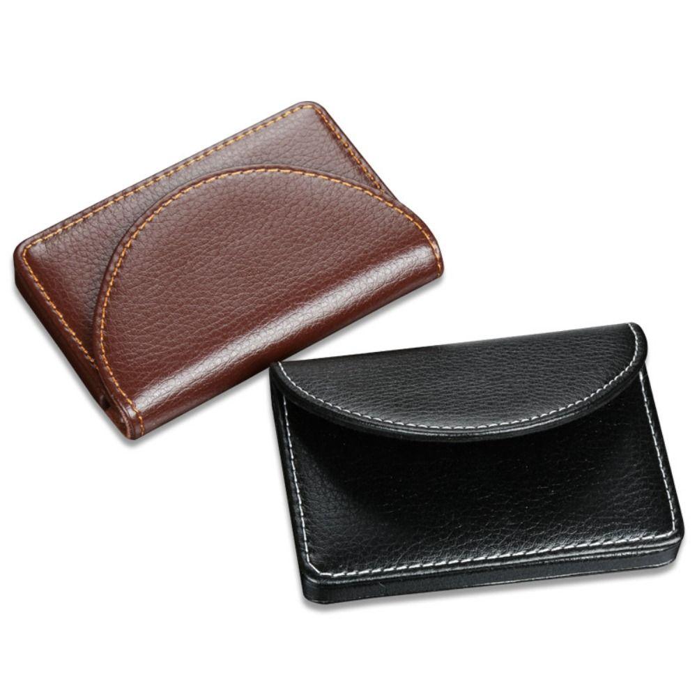 Magnetic Buckle Business Card Holder High Quality ID Card Holder Fashion PU Leather Card Case  Gift