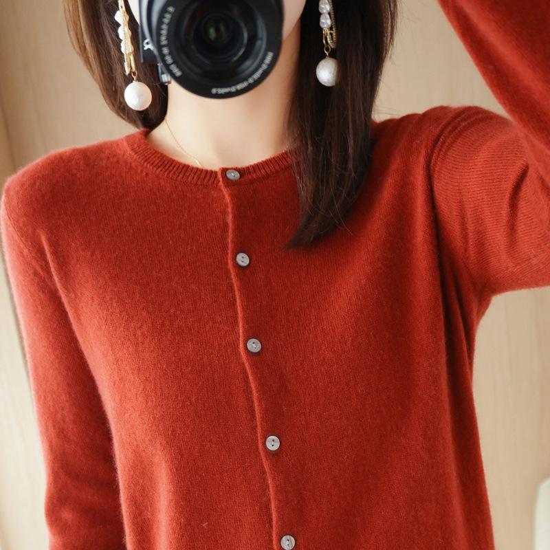 INDFS Женская мода Повседневный Осень Зима Однотонный Принт Длинный Рукав О-Образным Вырезом Свитера