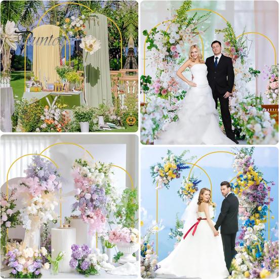 Металлическая арка-фоновая стойка 4 фута/5 футов/6 футов/6,6 футов золотая свадебная арка-стойка рамка для цветов, воздушных шаров, фотографий, арочная рамка для церемонии, дня рождения, вечеринки, ребенка