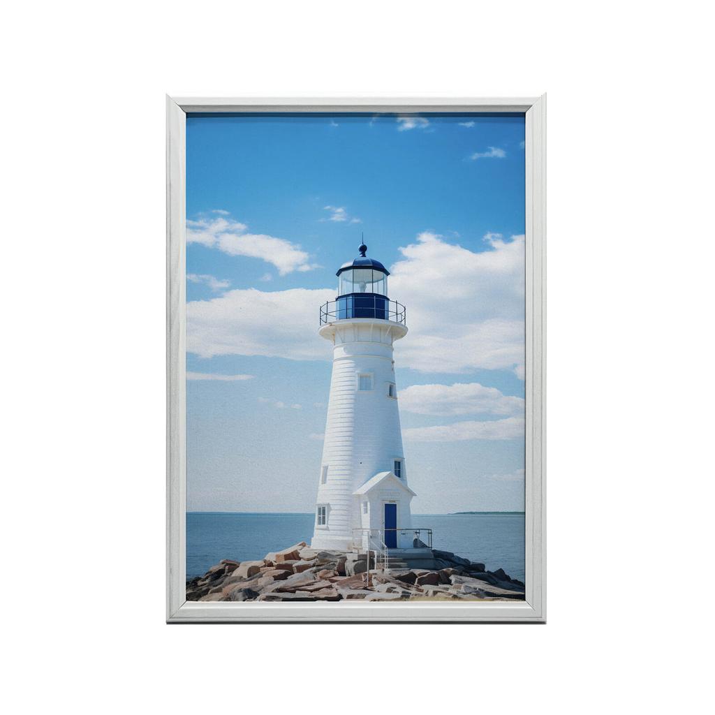 Seaside Lighthouse Seaside Lighthouse, 70X100 Cm, Black Aluminum Frame, 230 Gsm Matte Paper