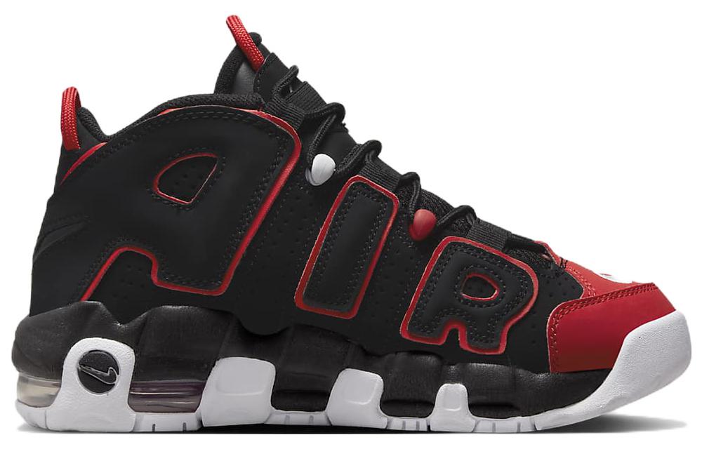 Nike Air More Uptempo 96 Red Toe GS Basketball Shoe FB1344-001