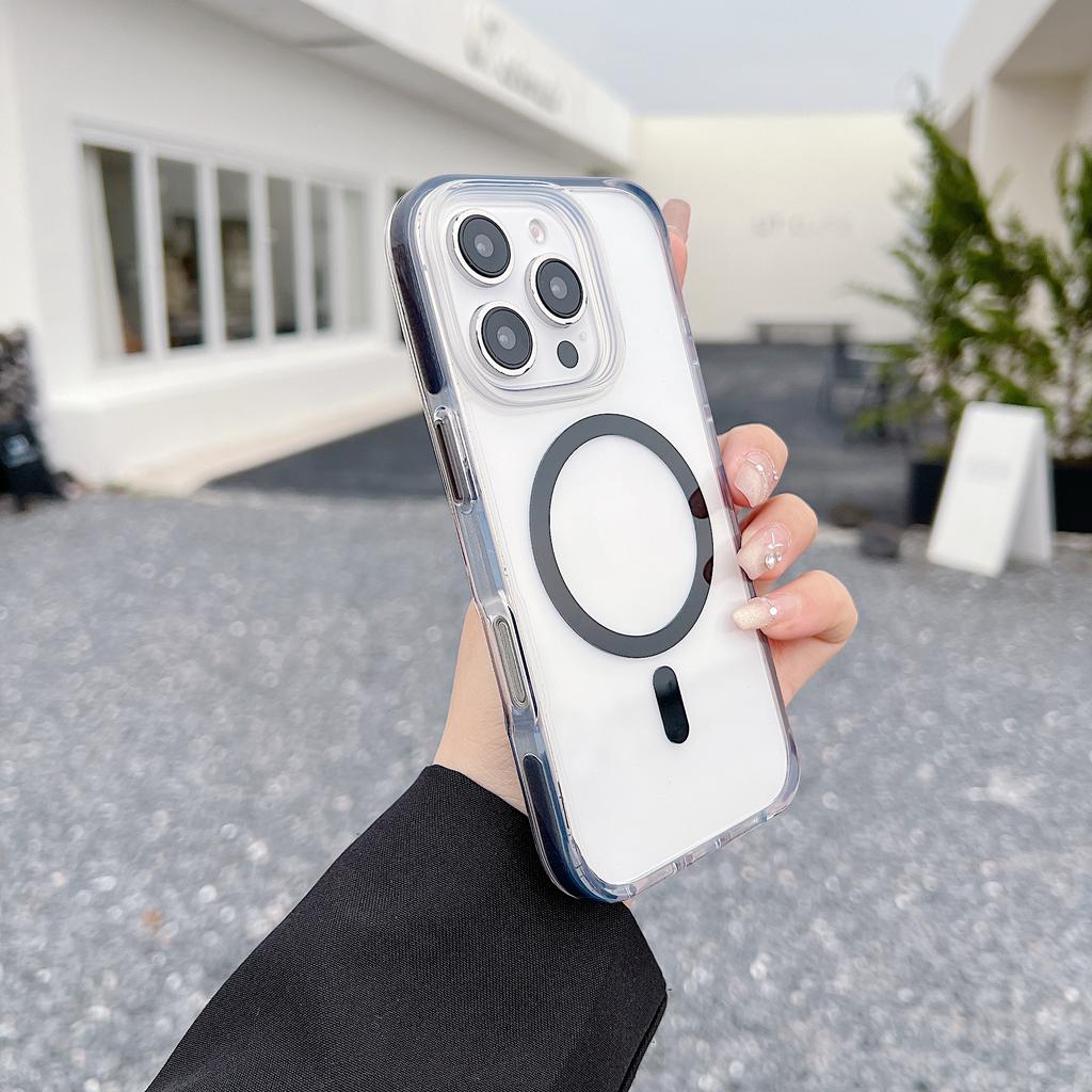 For iPhone 16 Pro Max Case Compatible with MagSafe Clear TPU Acrylic Phone Back Cover