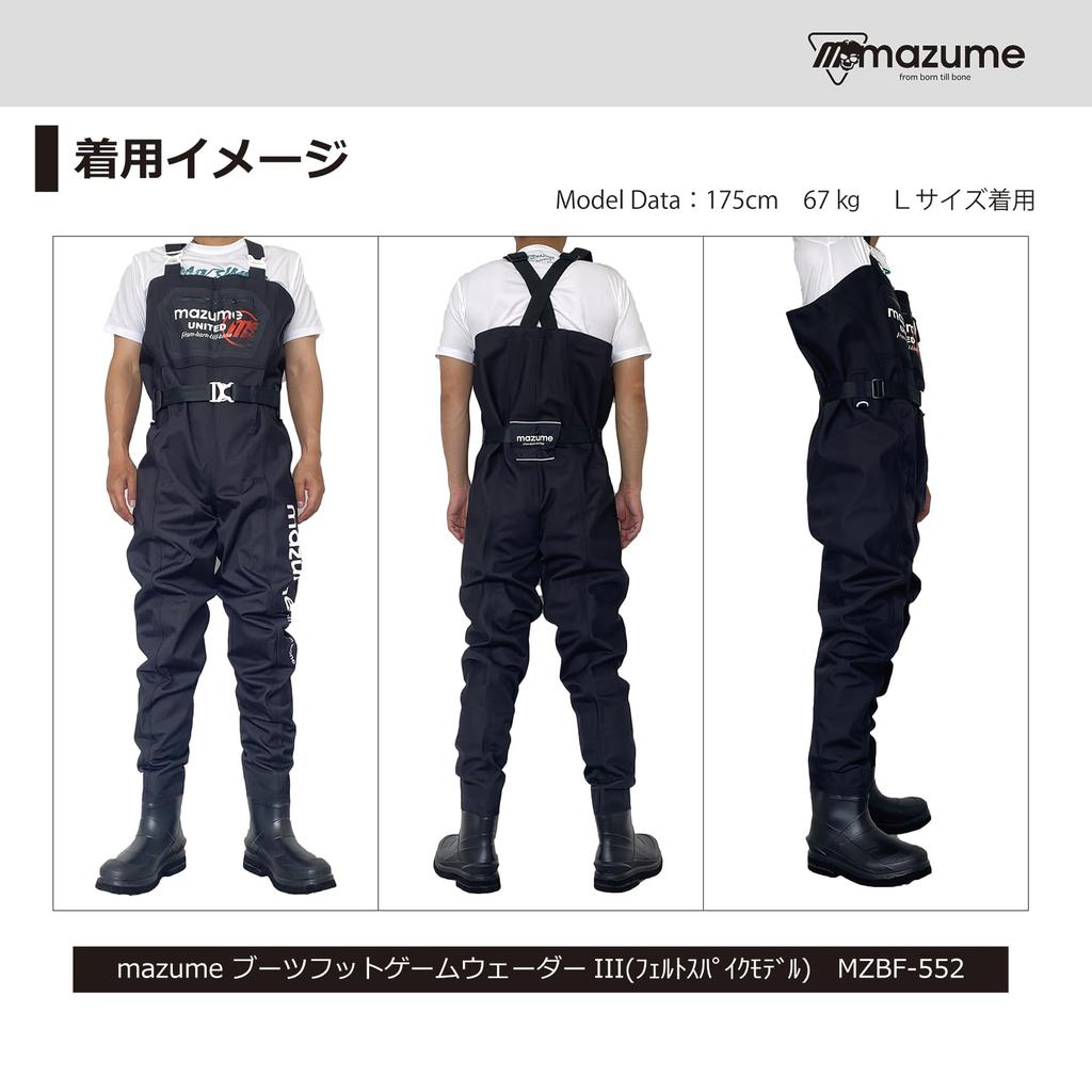 Ботинки Mazume Boot Foot Game Waders III (Модель фетрового шипа) MZBF-552-01 Черный М