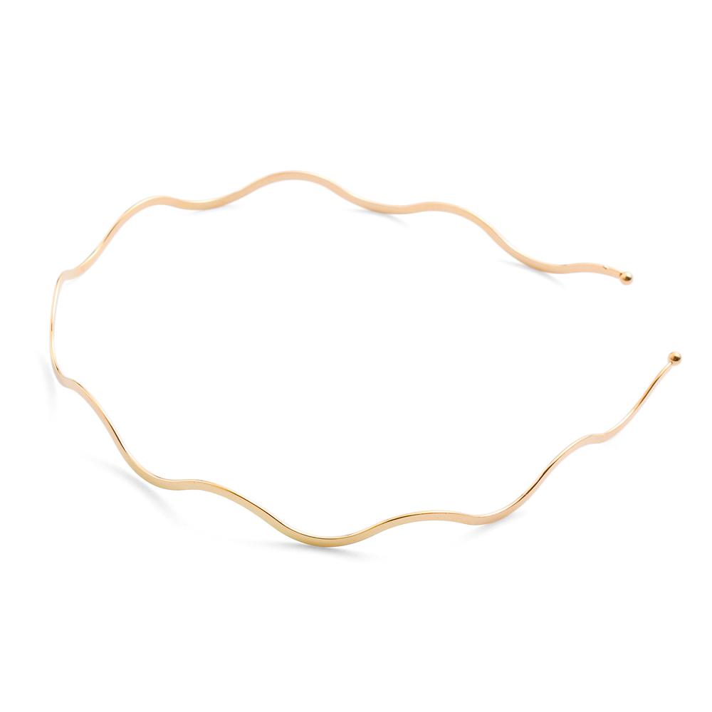 Ювелирные изделия Аксессуары для вечеринок Элегантный геометрический металлический головной убор Обруч для волос Тонкие повязки на голову Волнистый