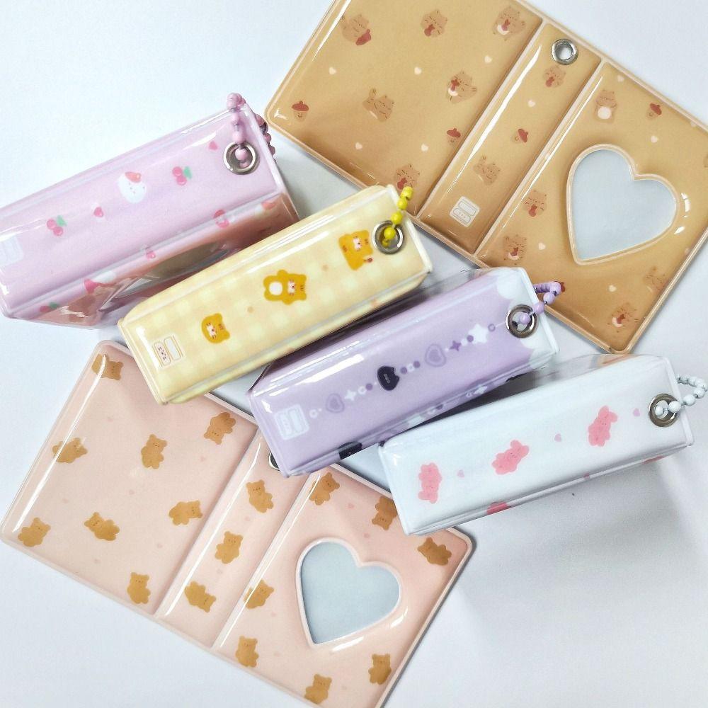 Cute Cartoon Bear Photo Album Pastic Love Heart Photo Album Hollow Picture Storage Case Polaroid AVE