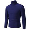 Autumn Winter Men's Turtleneck Sweater Solid Color Knit Pullovers Men