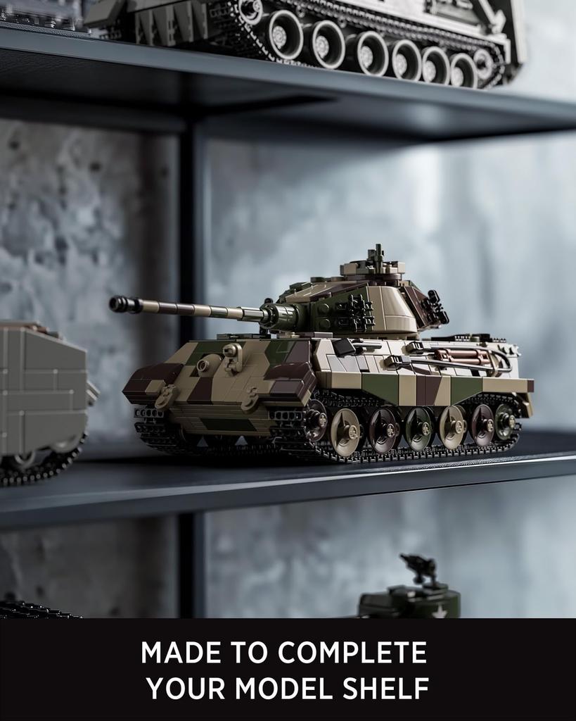 Nifeliz Конструктор Танк Тигр для взрослых, Военная модель, Конструктор, Декор для офиса/дома, Подарок на день рождения (1267 штук, NF10315)