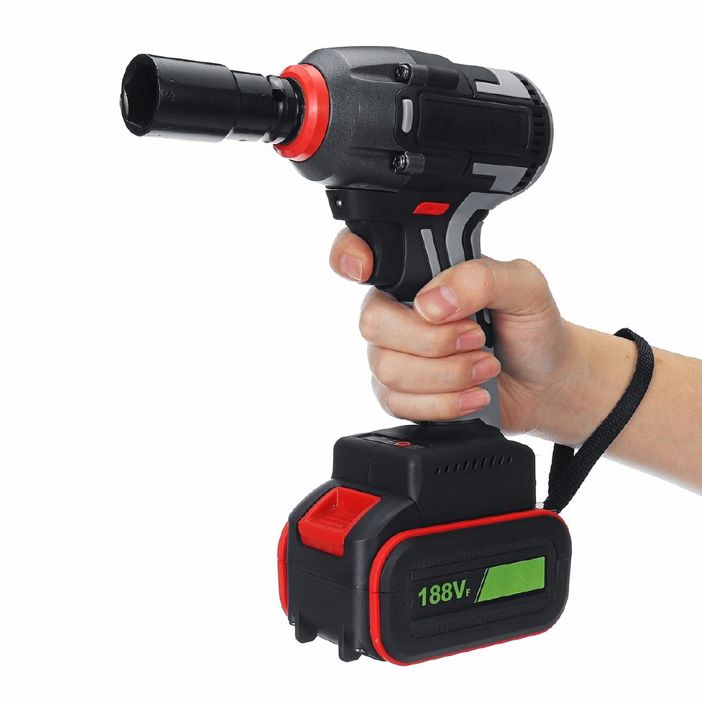 188V Brushless Cordless Electric Wrench Impact Socket Wrench 15000mAh Li-ion Battery Hand Drill Installation Power Tools